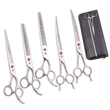 (Z3015 Yin 7P) Purple Dragon 8 Inch Dog Grooming Scissors Thinning Shears Professional Cat Pet Scissors Hair Cutting High Quality Z3015-b