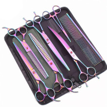 (Z3015 Cai 7P) Purple Dragon 8 Inch Dog Grooming Scissors Thinning Shears Professional Cat Pet Scissors Hair Cutting High Quality Z3015-b