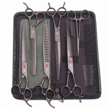 (Z3015 Hei 7P) Purple Dragon 8 Inch Dog Grooming Scissors Thinning Shears Professional Cat Pet Scissors Hair Cutting High Quality Z3015-b