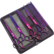 (Z3015 Zi PYYuSC5P) Purple Dragon 8 Inch Dog Grooming Scissors Thinning Shears Professional Cat Pet Scissors Hair Cutting High Quality Z3015-b