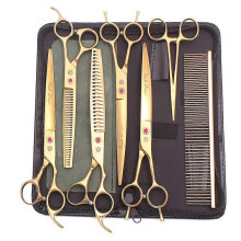 (Z3015 Jin 7P) Purple Dragon 8 Inch Dog Grooming Scissors Thinning Shears Professional Cat Pet Scissors Hair Cutting High Quality Z3015-b