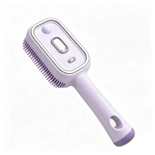 (Purple) Steam Hair Straightening Brush, Electric Steam Hair Brush Anti Frizz Scalp Massage Comb, Detangling Air Cushion Hair Brush for Women