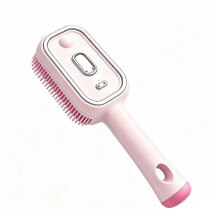 (Pink) Steam Hair Straightening Brush, Electric Steam Hair Brush Anti Frizz Scalp Massage Comb, Detangling Air Cushion Hair Brush for Women