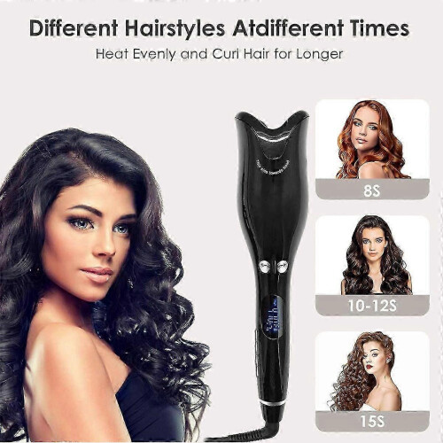 Automatic Hair Curler - Hands-Free Rotating Curling Iron with Adjustable Temperature, LED Display, 110-240V EU Plug 1