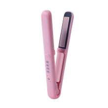 (Pink) Cordless Hair Straightener - Multi-Purpose Flat Iron for Home/Hotel/Dormitory
