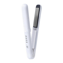 (White) Cordless Hair Straightener - Multi-Purpose Flat Iron for Home/Hotel/Dormitory