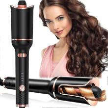 Automtic Hair Curler,1" Curling Iron Large Slot, Auto Rotating Curling Iron Band with 4 Temps & 3 Timer Settings,Auto Shut-off & Dual Voltage Spin Iro
