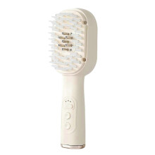 (A, Milky White) LED Scalp Massage Comb - 850nm Red Light Therapy - for Hair Thinning & Oily Scalp
