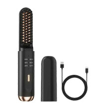Beard Straightener for Men: Cordless Heated Beard Brush for Men, Electric Comb, Anti-Scald Mini Straightening Brush