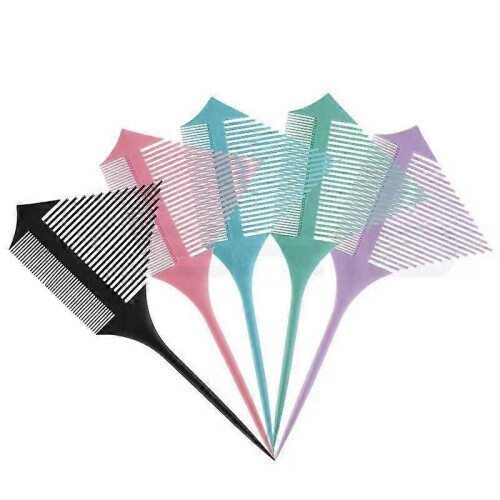 Hair Dyeing Comb Portable Double-Sided Pointed Tail Triangular Picking Comb (Black) 2
