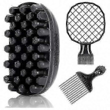 Premium Twist Hair Sponge Brush, Twist Styler Comb Set for Men & Women, Metal Brush Pick and Twist Comb for Afro, Curly Edition 0228