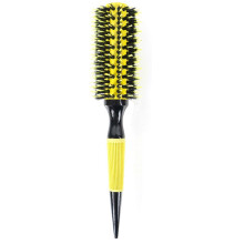 (Yellow 14) Multi-Function Round Hair Brush - Heat-Resistant Aluminum Barrel for Root Volume, Curling, and Anti-Static Hair Styling