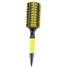 (Yellow 18) Multi-Function Round Hair Brush - Heat-Resistant Aluminum Barrel for Root Volume, Curling, and Anti-Static Hair Styling