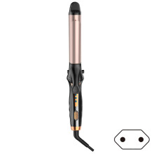 (EU plug, Black) Automatic Rotating Curling Iron Multifunctional Hair Curler Straighter for Long Short Hair