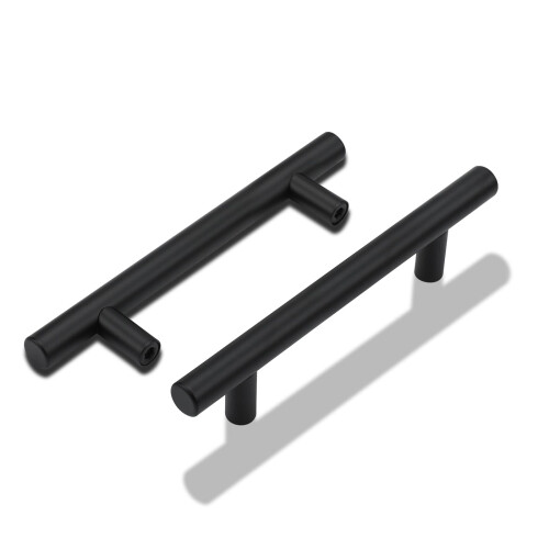 LONTAN 12 Pack Black Kitchen Cupboard Handles 76mm Drawer Pulls Kitchen Door Pul