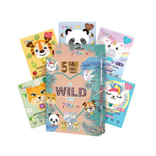 7th Heaven Go Wild Animal Face Sheet Mask Gift Set, 5 Fun Hydrating Kids Masks with Coconut, Apple, Aloe & Banana