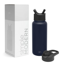 Simple Modern Water Bottle with Straw and Chug Lid | Insulated Stainless Steel Thermos for Sports Gym | Summit Collection | 950ml | Deep Ocean