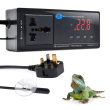 Reptile Terrarium Thermostat Controller, NEKOSUKI Upgrade Digital LED Temperature Controller Outlet Thermostat with Suction Cup for Aquarium Reptile