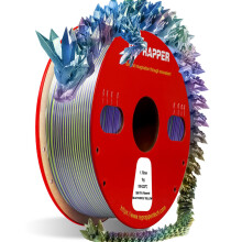 RepRapper 3D Printer Filament (Tri-Color Co-Extrusion) - Premium PLA 1.75mm, 1kg/Spool, Multi-Color PLA Filament for FDM 3D Printers