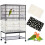 2Pcs Large Bird Cage Cover, Bird Cage Seed Catcher, Adjustable Soft Nylon Mesh Net with Daisy Pattern 1
