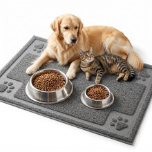Suhaco Dog & Cat Feeding Mat Non Slip Waterproof Pet Bowl Placemat, Easy to Clean Prevent Food Spills and Water Messes Out to Floor, 90 x 60 cm (XL)