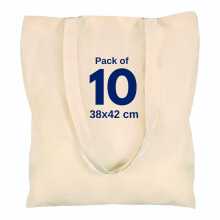 DRAPES & DECOR Cotton Canvas Plain Tote Bags to Decorate in Bulk Pack of 5/10/25/50