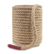 25mm Natural Thick Jute Rope, 30M Twisted 4 Strand Fiber Hemp Rope, Strong Jute Twine String for Gardening, Craft, Bundling, Camping