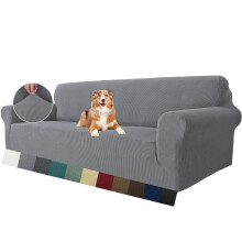 MAXIJIN Super Stretch Couch Cover for 4 Seater Couch, Extra Large Universal Sofa Covers Jacquard Spandex Pet Dog Furniture Protector Fitted Couch