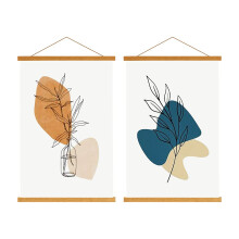 A2 Poster Frame Hangers 42cm, Magnetic Wooden Poster Hanger Rails Magnet Frame Hanging Kit for 42x59 42x30 40x60 Landscape Large Size Wall Map (42cm