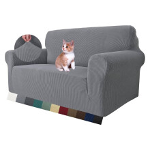 MAXIJIN Super Stretch Couch Cover for 2 Seater Couch, 1-Piece Universal Love Seat Covers Jacquard Spandex Sofa Protector Dogs Pet Friendly Fitted