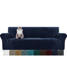 MAXIJIN Thick Velvet Extra Large Sofa Covers 4 Seater Super Stretch Non Slip Oversized Couch Cover for Dogs Cat Pet 1-Piece XL Sofa Slipcover Elastic