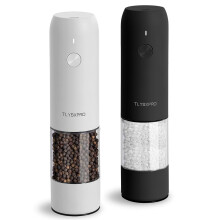 TLYSXPRO Electric Salt and Pepper Grinder Set, USB Rechargeable, Automatic Salt and Pepper Mill Grinder with Adjustable Coarseness