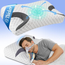 Hydomi CPAP Pillow for Side Sleepers - Fits All CPAP Mask Types - Adjustable Memory Foam with Contoured Cutouts for Side, Back & Stomach Sleepers