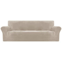 XINEAGE 1 Piece Velvet Couch Covers for 3 Cushion Couch High Stretch Sofa Cover for Pets Dogs Anti Slip Extra Large Sofa Slipcovers Furniture
