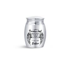 LSxAB Sister Cremation Urn for Human Ashes I Have A Guardian Angel Memorial Small Adult Funeral Share Mini Urns Keepsake