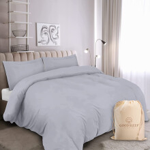 100% Egyptian Cotton King Size Duvet Cover Sets, 1000 TC, 3 Pc, Light Grey | Sateen Weave Quilt Cover Set, Soft Egyptian Cotton Duvet Cover