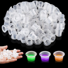 Emalla 200Pcs Tattoo Ink Cups 15mm Ink Caps | Tattoo Pigment Caps Plastic Paint Container for Tattoo Makeup Kit Supplies