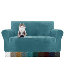 MAXIJIN Thick Velvet Sofa Covers 2 Seater Super Stretch Non Slip Loveseat Covers for Living Room Dogs Cat Pet Plush Love Seat Couch Slipcovers