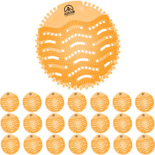 Urinal Screens Deodorizer 20 Packs, Urinal Mats Pads Orange Citrus Scented | Anti-Splash Urinal Cakes, Lasting Odor Freshener Urinal Blocks