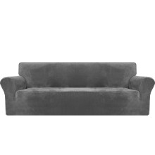MAXIJIN Thick Velvet Extra Large Sofa Covers 4 Seater Super Stretch Non Slip Oversized Couch Cover for Dogs Cat Pet 1-Piece XL Sofa Slipcover Elastic