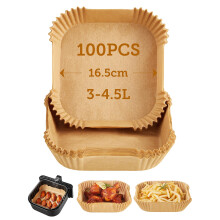 COSORI Air Fryer Liners,100 PCS Unbleached Non-Stick Square Disposable Airfryer Paper Liner, 6.5 inch for 3 to 4.5L Basket