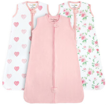 Organic Cotton Baby Sleeping Bag 0.5 TOG Wearable Blanket Sleep Sack 3-Pack | Breathable, Lightweight