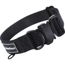 Heavy Duty Dog Collar for Large or Medium Dogs, Adjustable Strong Dog Collar for Active Dogs, Double-Layered Nylon (Black