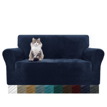 MAXIJIN Thick Velvet Sofa Covers 2 Seater Super Stretch Non Slip Loveseat Covers for Living Room Dogs Cat Pet Plush Love Seat Couch Slipcovers