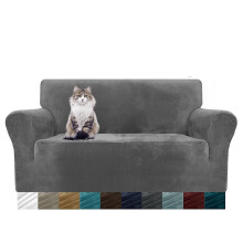 MAXIJIN Thick Velvet Sofa Covers 2 Seater Super Stretchy Loveseat Covers for Living Room Dogs Cat Pet Plush Love Seat Couch Slipcovers Elastic