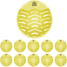 Urinal Screens Deodorizer 10 Packs, Urinal Mats Pads Yellow Lemon Scented | Anti-Splash Urinal Cakes, Lasting Odor Freshener Urinal Block