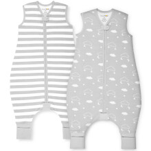 Organic Cotton Toddler Sleeping Bag with Legs 0.5 TOG Sleep Sack 2-Pack | Breathable