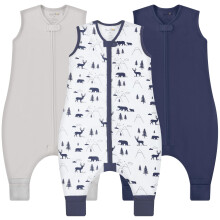 Organic Cotton Toddler Sleeping Bag with Legs 0.5 TOG Sleep Sack 3-Pack | Breathable
