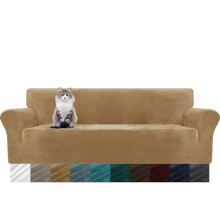 MAXIJIN Thick Velvet Extra Large Sofa Covers 4 Seater Super Stretch Non Slip Oversized Couch Cover for Dogs Cat Pet 1-Piece XL Sofa Slipcover Elastic