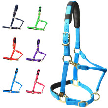 T TEKE Adjustable Horse Halters by Heavy Duty Soft Nylon, Padded with Anti-rubbing Waffle Neoprene on Both Crown & Nose